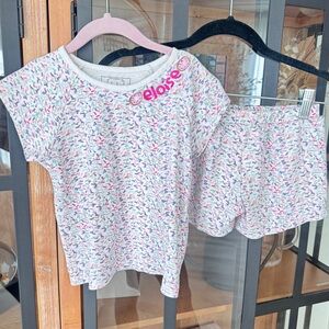 Eloise embroidered pima tee shorts personalized set monogram sprinkles toddler